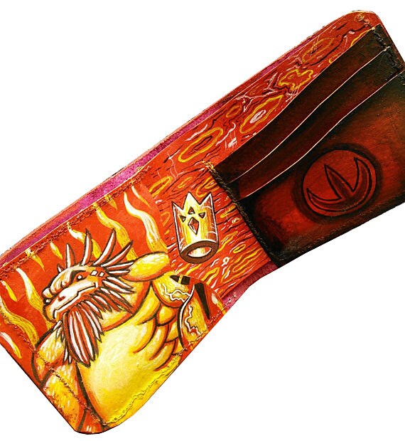 Goron red Slim type leather wallet- Leather Bifold Wallet - Handcrafted Legend of Zelda Wallet - Link Wallet