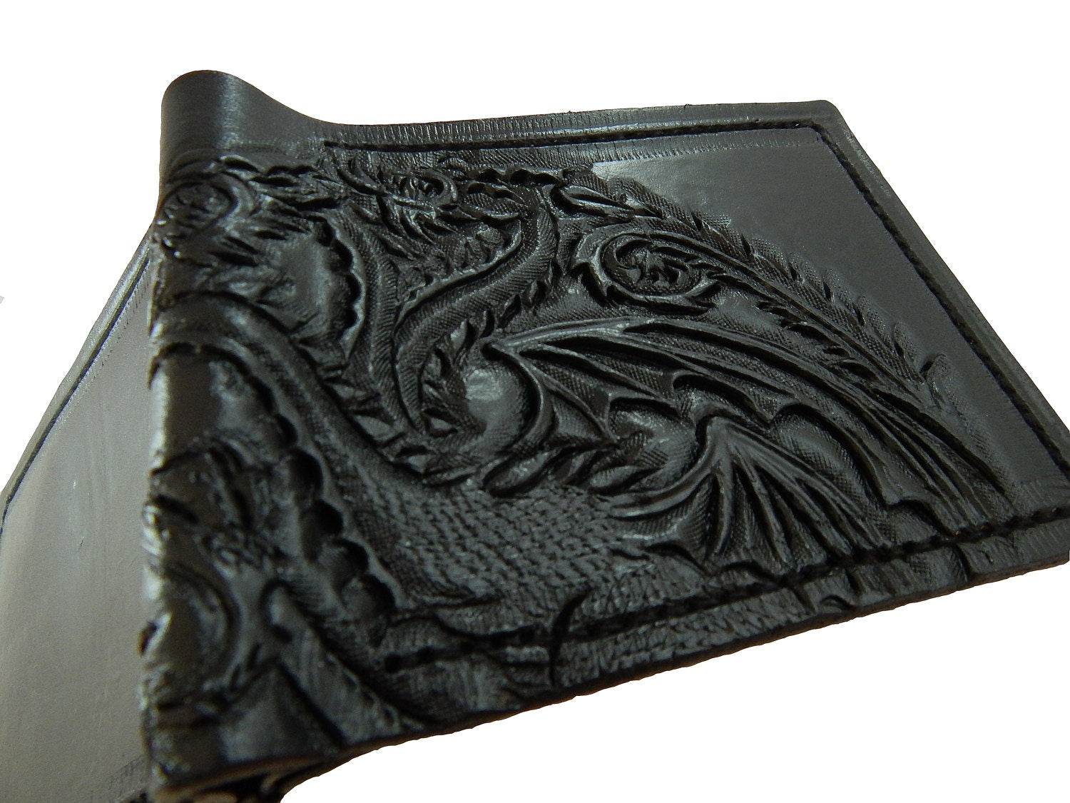 Black Targaryen leather wallet- Leather Bifold Wallet - Handcrafted Game of Thrones inspired Wallet -