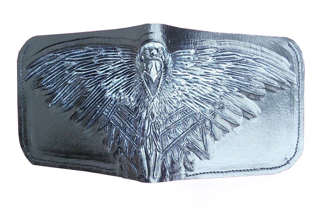 Three Eyed Raven leather wallet- Leather Bifold Wallet - Handcrafted Game of Thrones inspired Wallet -