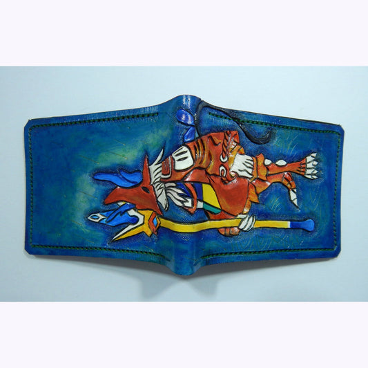 Freya Crescent - Blue version - Leather Bifold Wallet - Handcrafted Final Fantasy inspired Wallet -