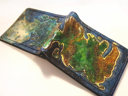 Full colour Map of Westeros leather wallet- Leather Bifold Wallet - Hand crafted Game of Thrones inspired Wallet -