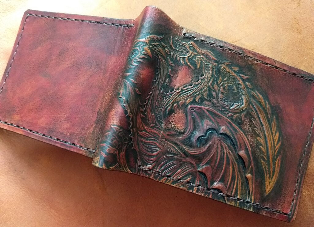 Targaryen leather wallet - Mahogany version - Leather Bifold Wallet - Handcrafted Game of Thrones inspired Wallet -