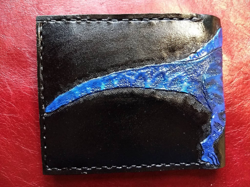 Spinosaurus - dinosaur - Fossil - Leather Bifold Wallet - Handcrafted Wallet -