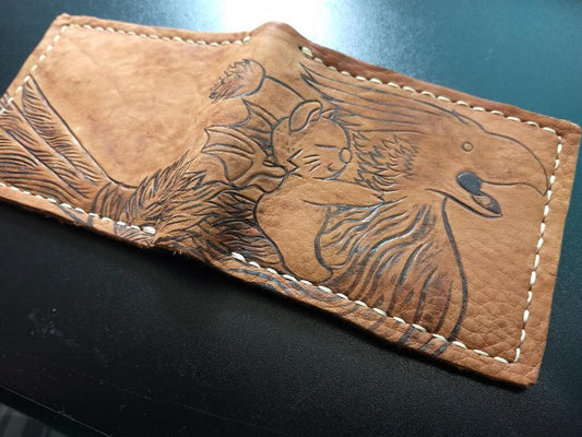 Suede Chocobo moogle rider Leather wallet.