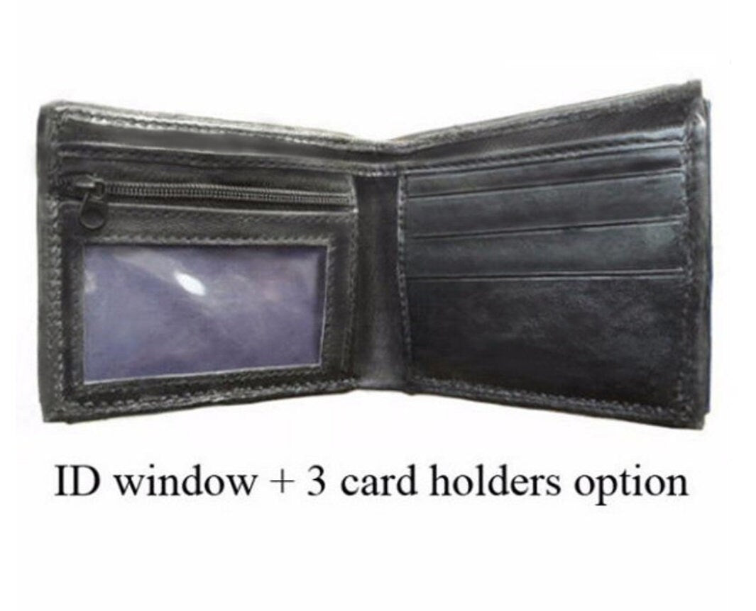 Radiant Majora mask leather wallet- Leather Bifold Wallet - Handcrafted Legend of Zelda Wallet - Link Wallet