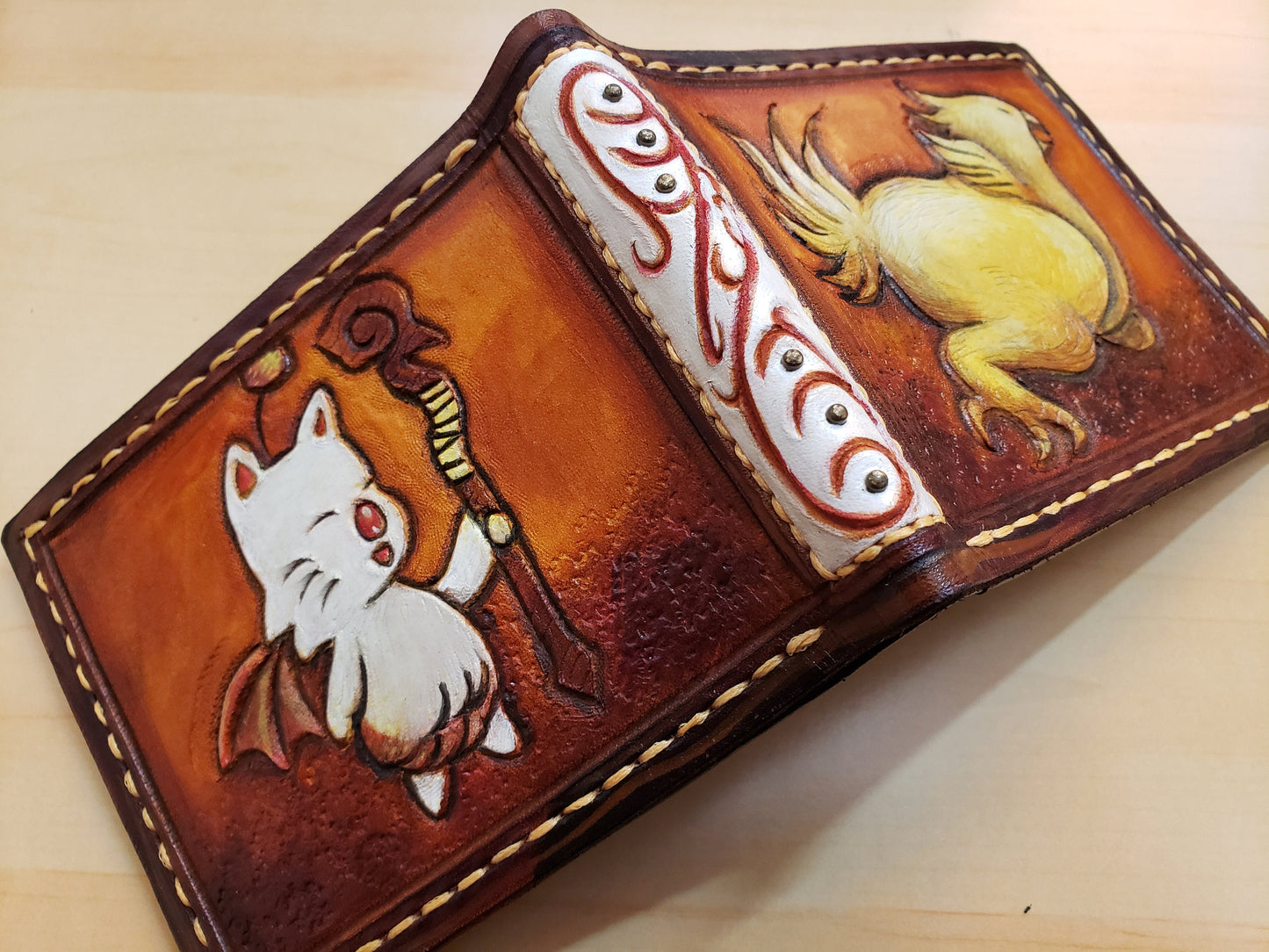 Mog's Quest - Leather Bifold Wallet - Handcrafted Final Fantasy inspired Wallet -