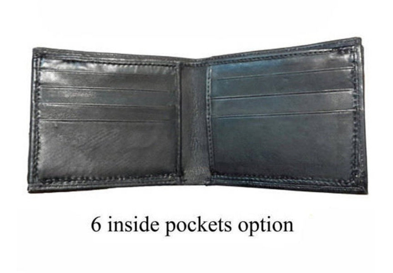 Rattlesnake skeleton black Leather Bifold Wallet