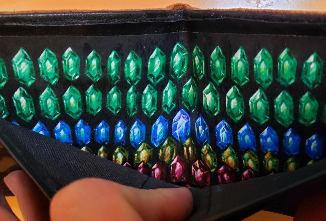 Song of Storms leather wallet- 3D Textured + Watch video- Leather Bifold Wallet - Handcrafted Legend of Zelda Wallet - Link Wallet