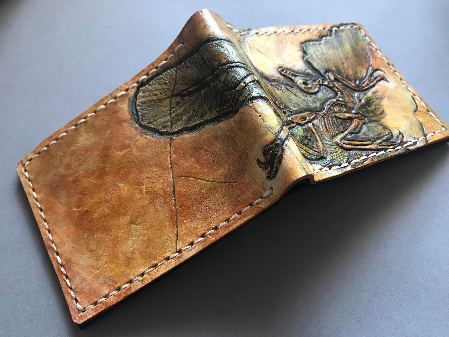 Archaeopteryx fossil Skeleton - Leather Bifold Wallet -