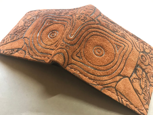 Suede Majoras Mask Leather wallet.