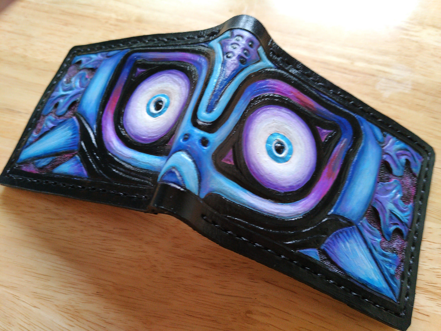 Nocturne Majora - leather wallet- Leather Bifold Wallet - Handcrafted Legend of Zelda Wallet - Link Wallet