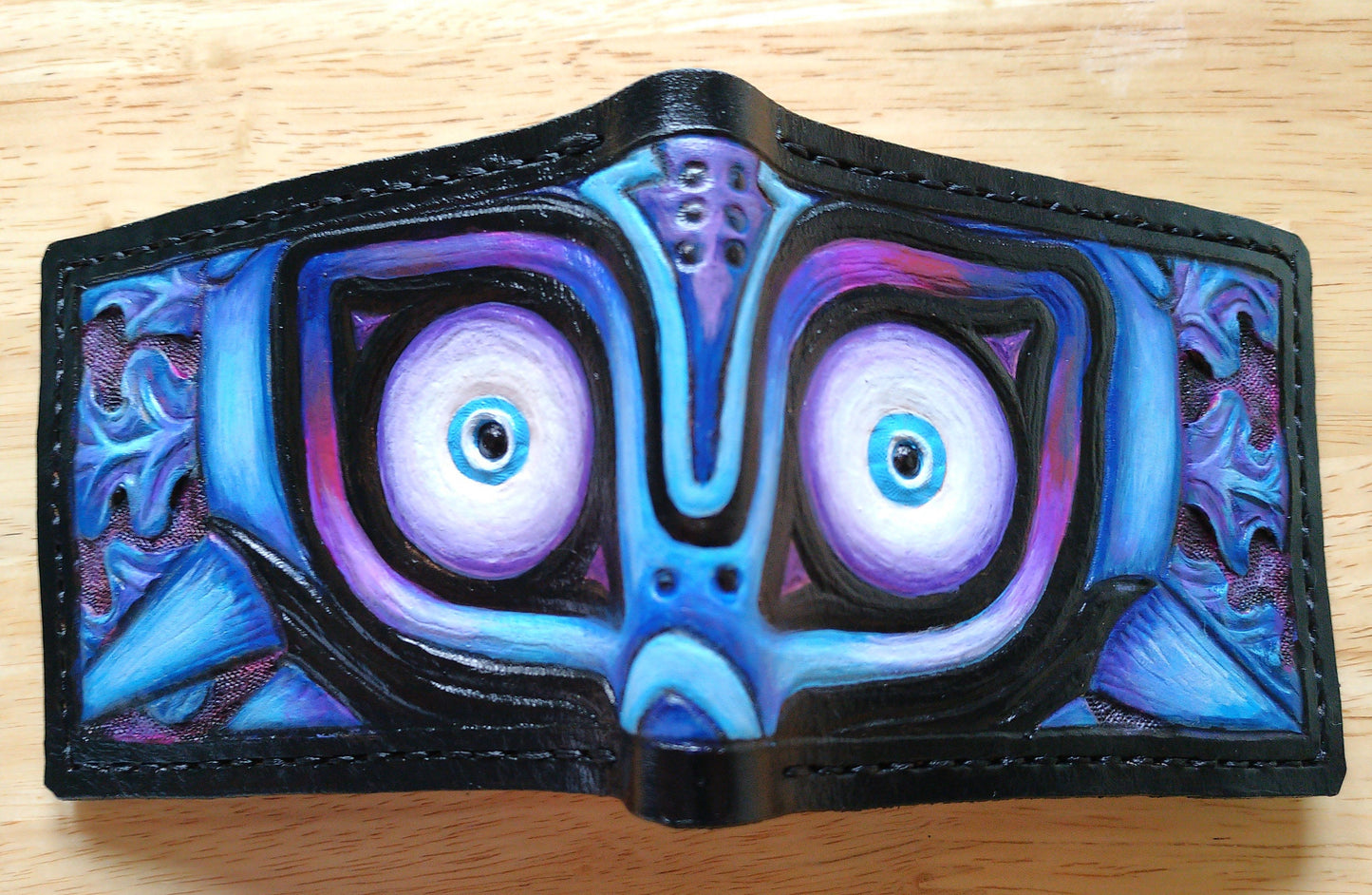 Nocturne Majora - leather wallet- Leather Bifold Wallet - Handcrafted Legend of Zelda Wallet - Link Wallet