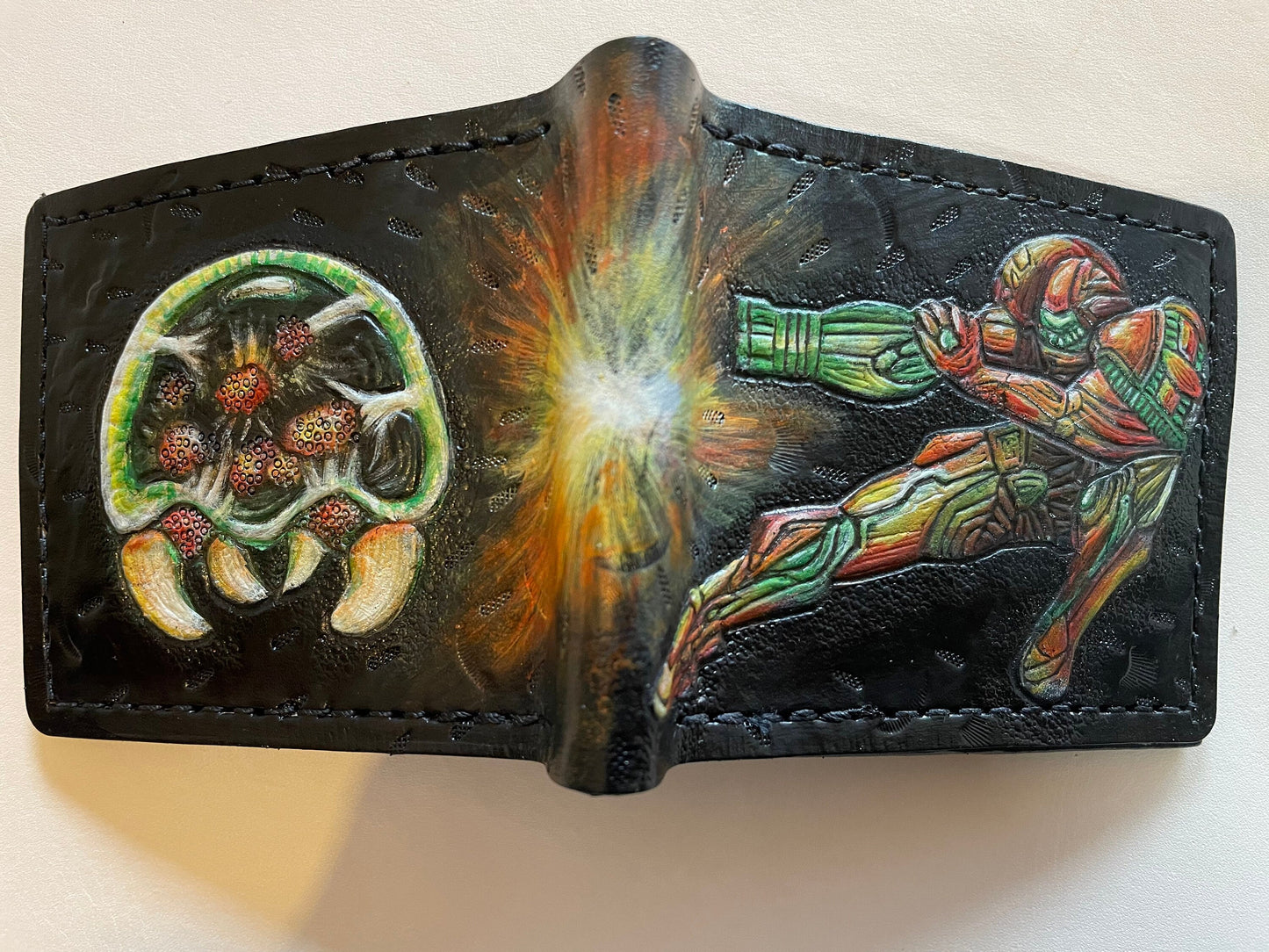 Super Metroid - Leather Bifold Wallet - Handcrafted Wallet -