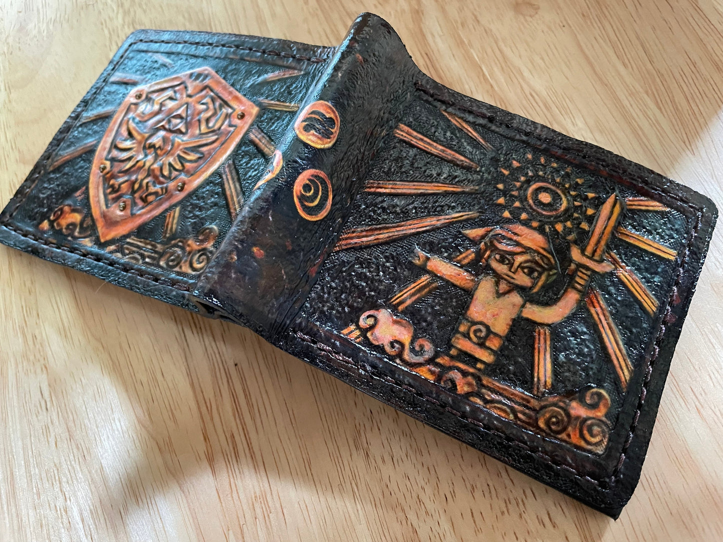 Wind Waker Hyrule Shield - soft leather wallet- Bifold Wallet - Handcrafted Legend of Zelda Wallet - Link Wallet 2020