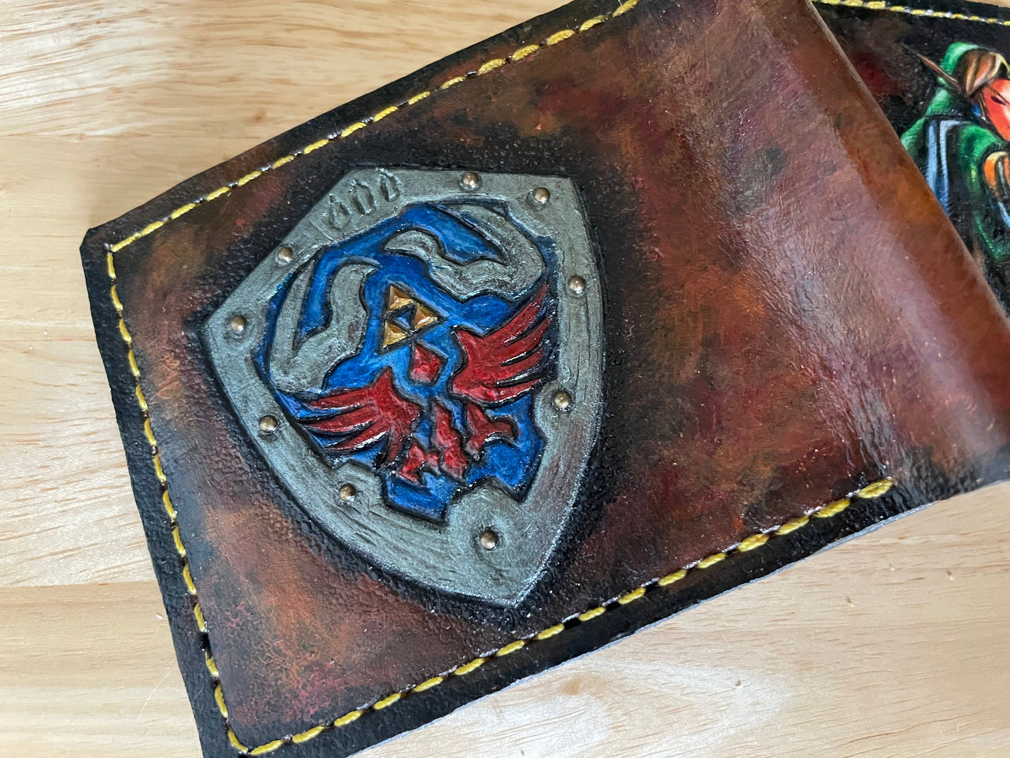 Archer Link leather wallet- Leather Bifold Wallet - Handcrafted Legend of Zelda Wallet - Link Wallet