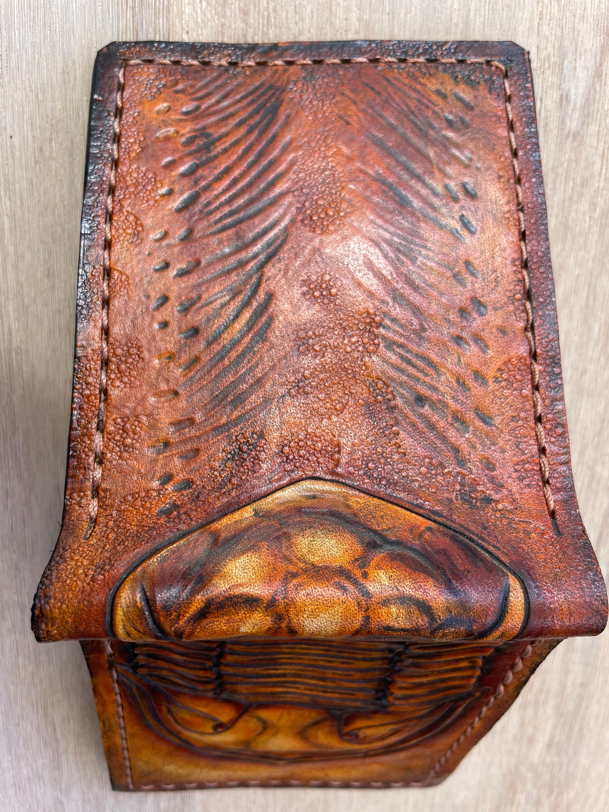 Trilobite Fossil Isotelus Maximus- Leather Bifold Wallet - Handcrafted Wallet -