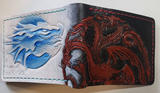 Frost Targaryen wallet- Leather Bifold Wallet - Handcrafted Game of Thrones inspired Wallet -