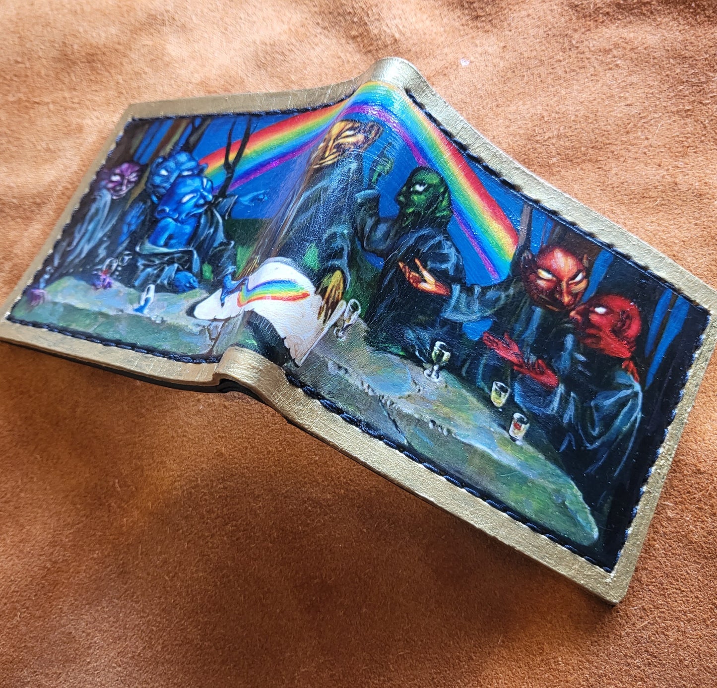 Rainbow Goblins soft Leather Bifold Wallet