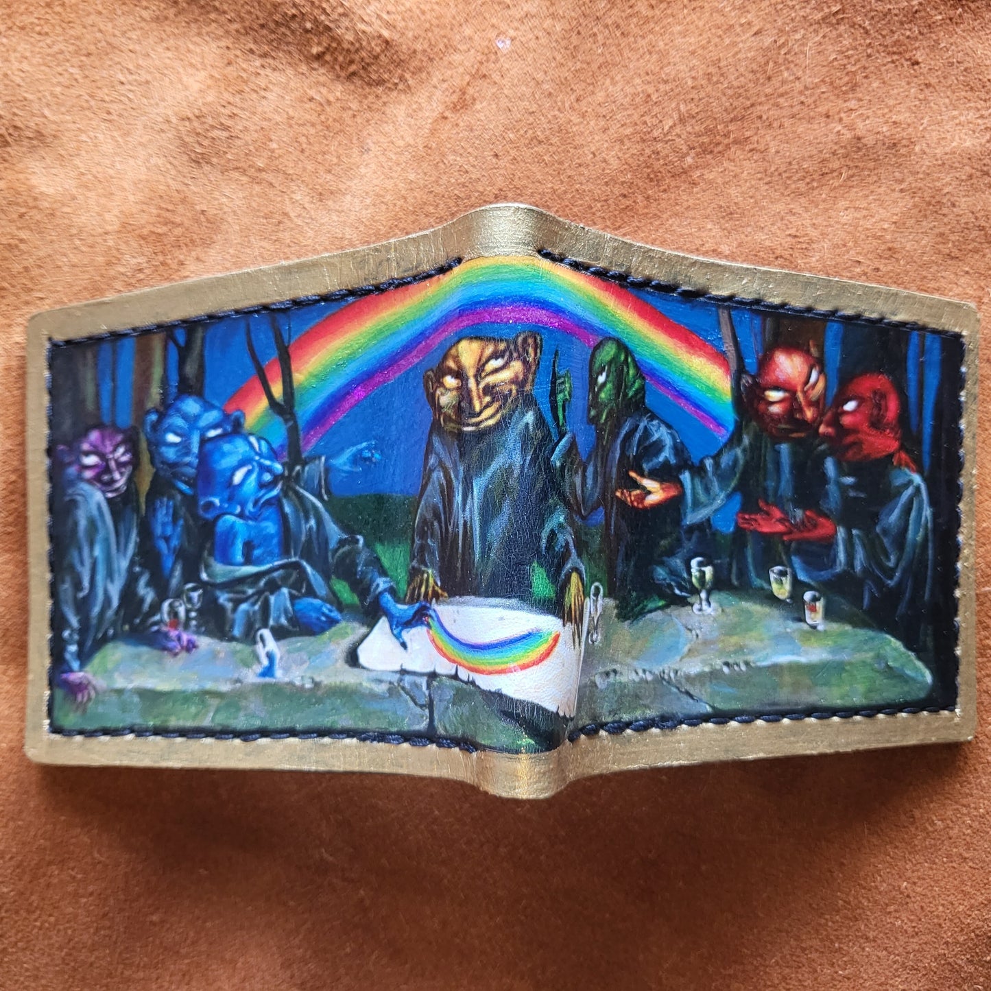 Rainbow Goblins soft Leather Bifold Wallet