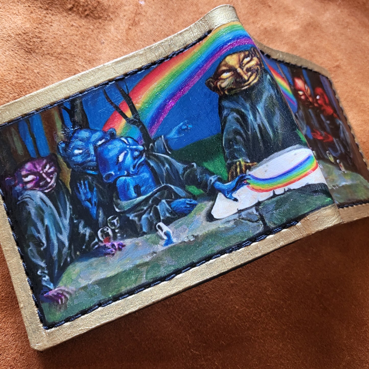 Rainbow Goblins soft Leather Bifold Wallet