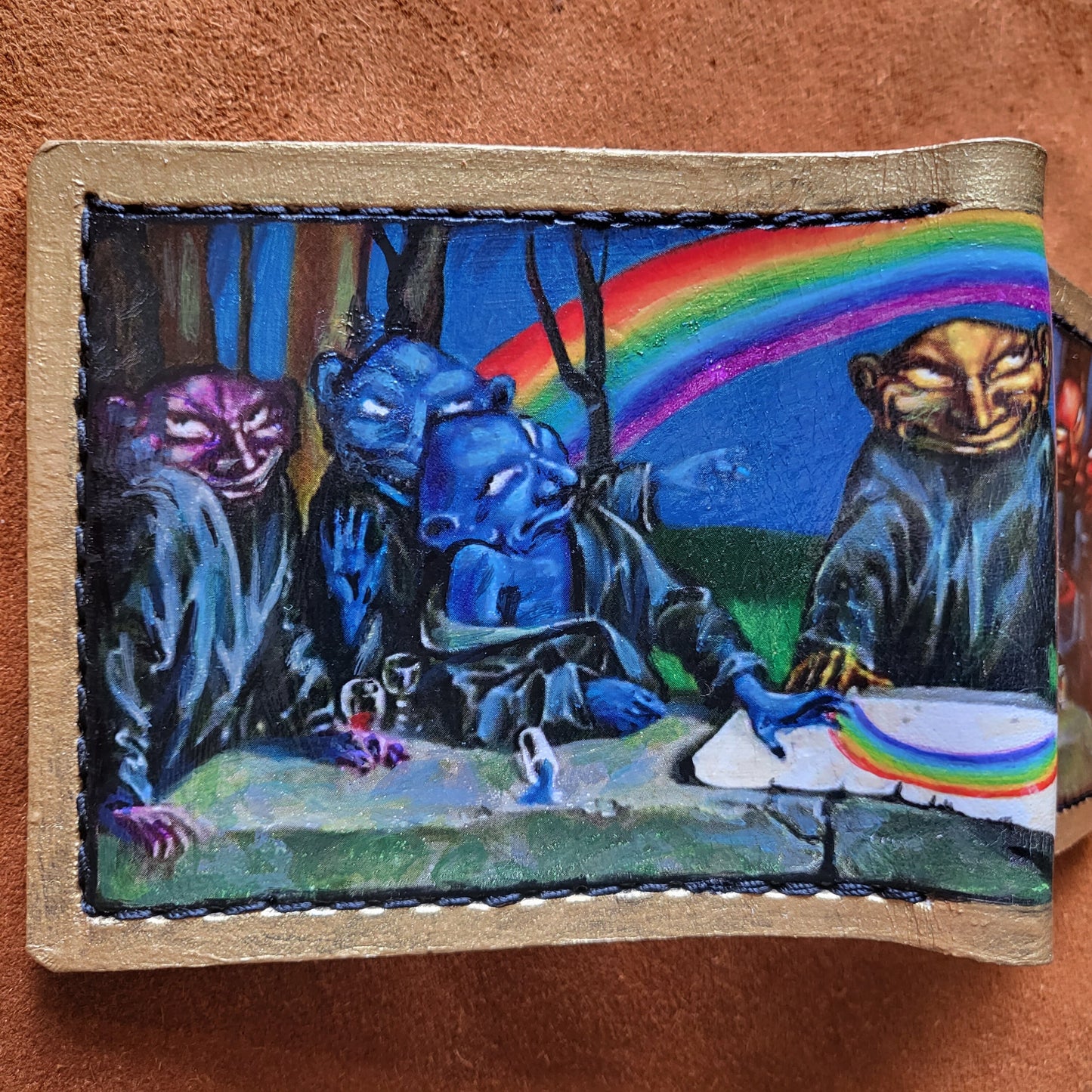 Rainbow Goblins soft Leather Bifold Wallet