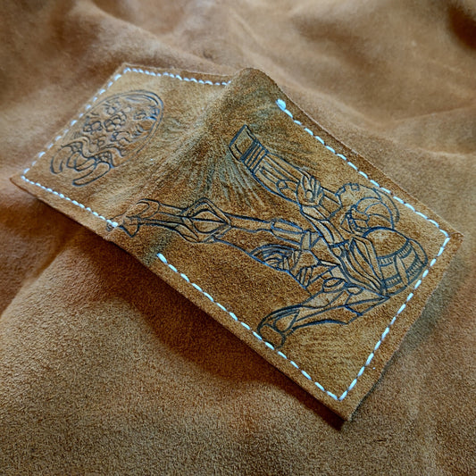 Suede Super Metroid Samus  Leather wallet.