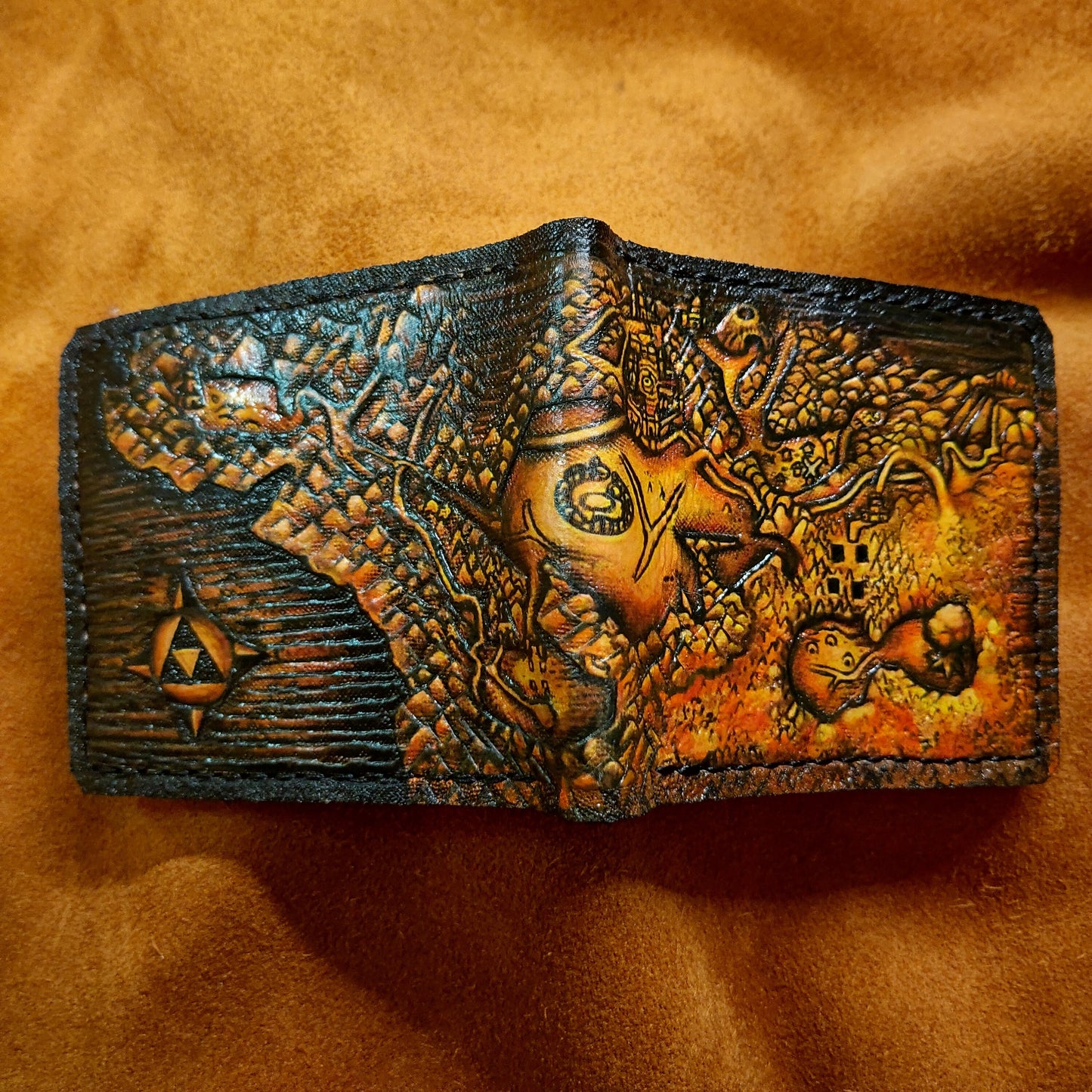 Map of Hyrule leather wallet- Leather Bifold Wallet - Handcrafted Legend of Zelda Wallet - Link Wallet