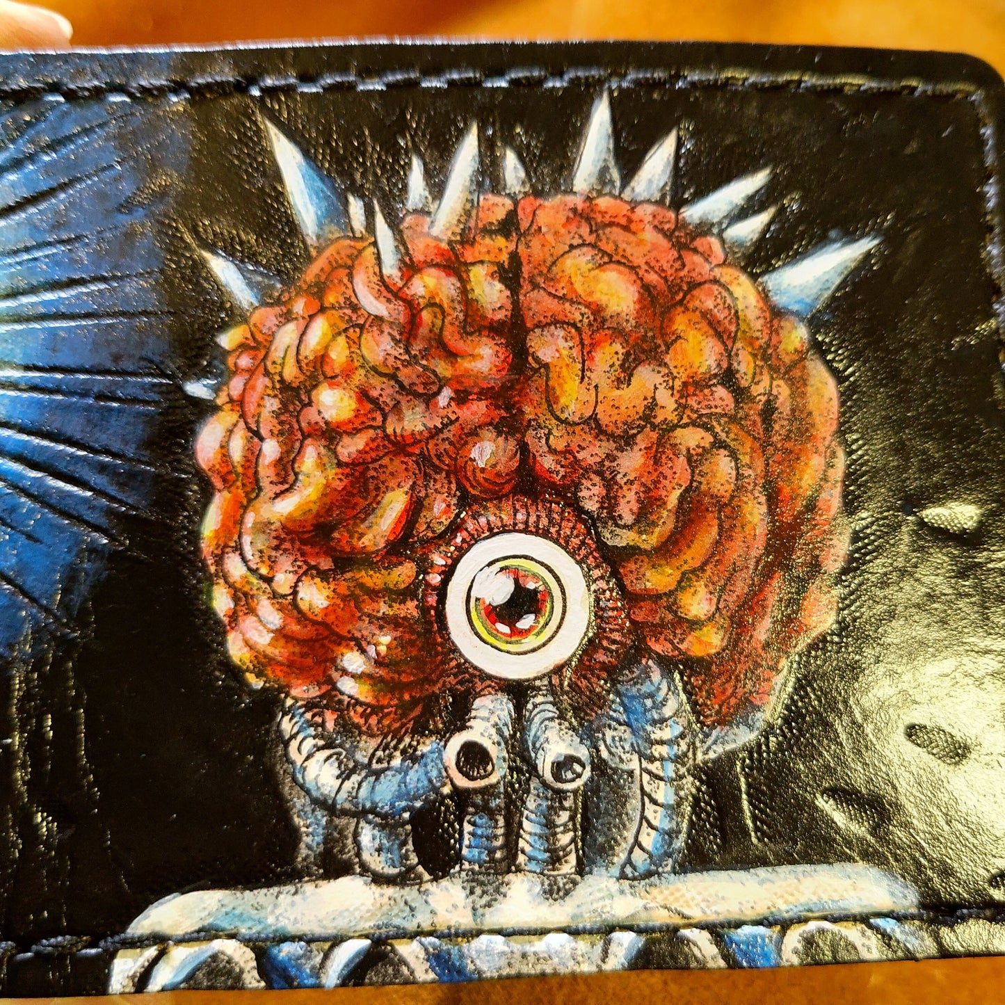Super Metroid - Motherbrain - Leather Bifold Wallet - Handcrafted Wallet -